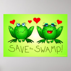 Salvar o poster do verde do amor do sapo do