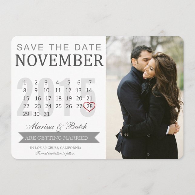 Salvar os Anúncios do Calendário de Data | Casamen (Frente)