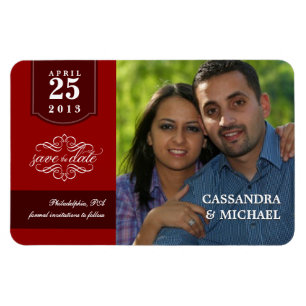 Salvar os ímãs de luxe da data com sua foto