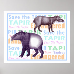 Salvar os Tapirs americanos & asiáticos do poster