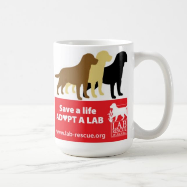 Salvar uma vida adotam uma caneca do laboratório (Direita)