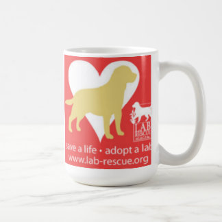 Salvar uma vida adotam uma caneca do laboratório,