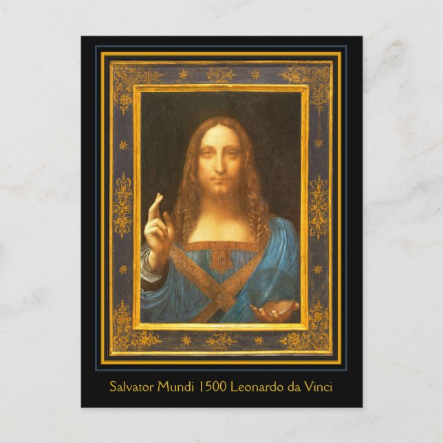 Salvator Mundi 1500 Leonardo da Vinci Cartão Posta (Frente)