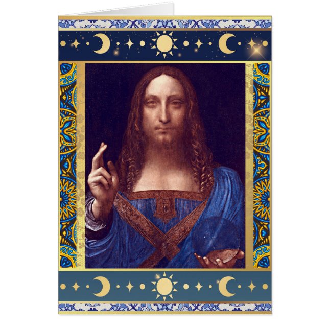 Salvator Mundi por Leonardo da Vinci Cartão de Nat (Frente)
