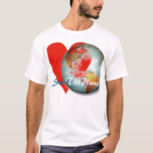 Salve a camiseta colorida do planeta