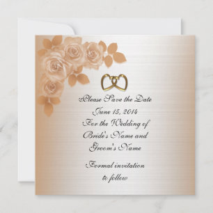 Salve a data Anúncio de casamento elegante rosas