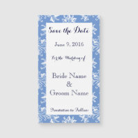 Salve a data Blue White Damask Magnetic Card (Cart