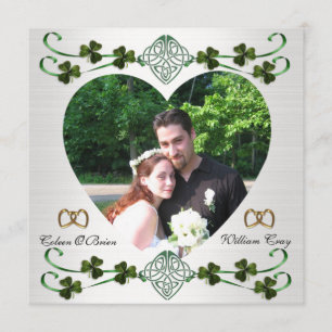 Salve a data cartão com fotos casamento irlandês N