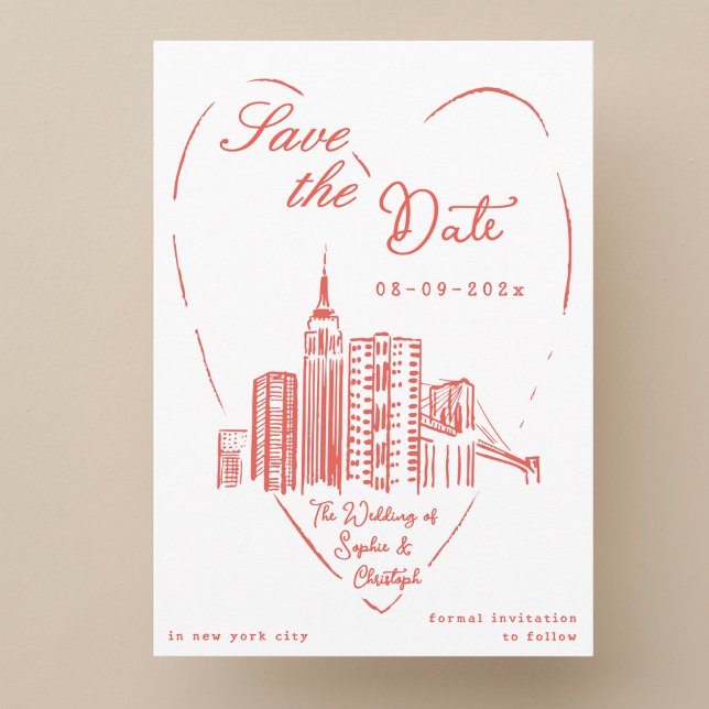 Salve a data cartão de casamento em Nova York NYC (Criador carregado)
