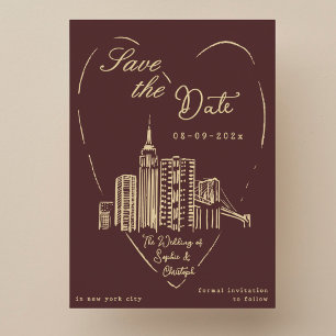 Salve a data cartão de casamento em Nova York NYC