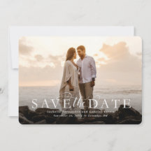 Salve a data cartão de foto horizontal elegante