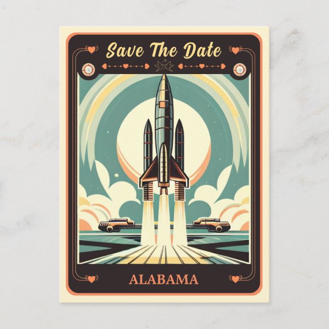 Salve a Data | Cartão Postal de Convite do Alabama (Frente)