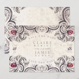 Salve A Data, cartão simples RUSTIC ROSE
