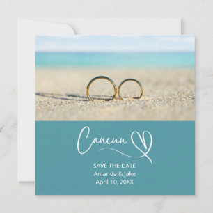Salve a Data Casamento de Destino na Praia de Canc