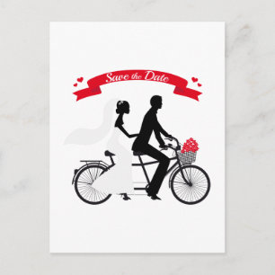 Salve a data, convite para o casamento, bicicleta