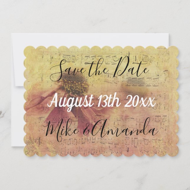 Salve a data das notas de música e margarida (Frente)