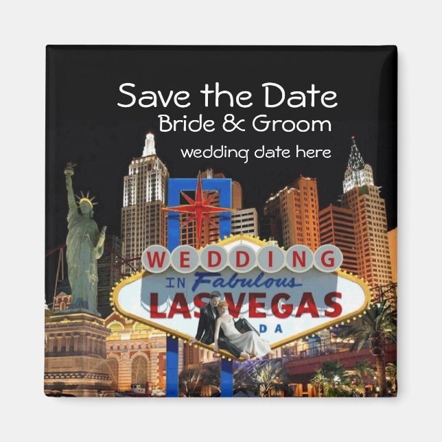 Salve a data do imã de casamento em Las Vegas (Frente)