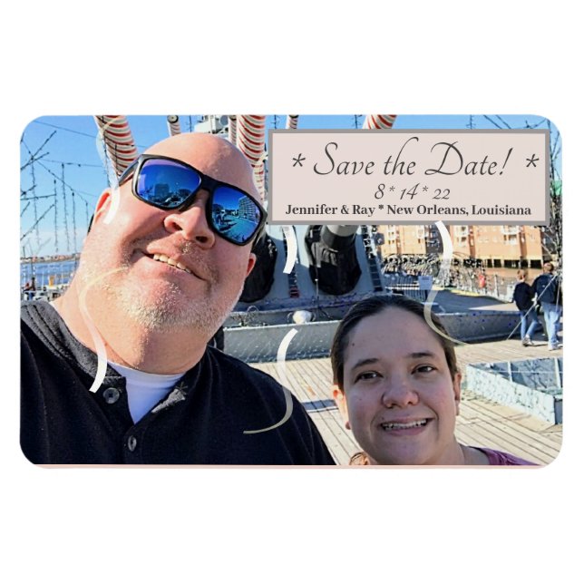 Salve a data do ímã de fotos flexível (Horizontal)