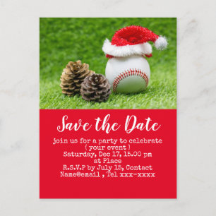 Salve a data do Natal no cartão postal de beisebol
