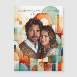 Salve a Data Geométrico Moderno, Ímã com Foto