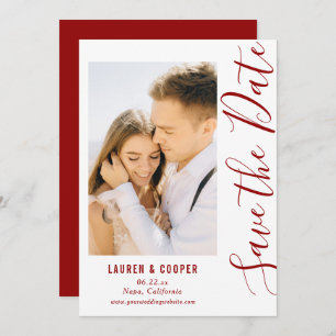 Salve A Data Na moda Vermelho Escuro