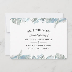 Salve a Data Pale Dusty Blue Tropical Watercolor