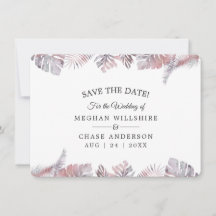 Salve a data Rosa Mauve Watercolor Tropical