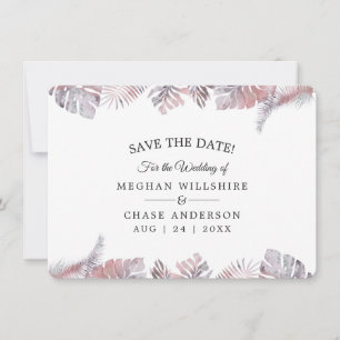 Salve a data Rosa Mauve Watercolor Tropical