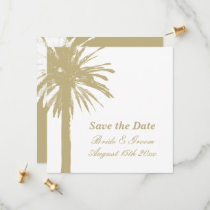 Salve a data Sandy Palm tree, cartões de casamento