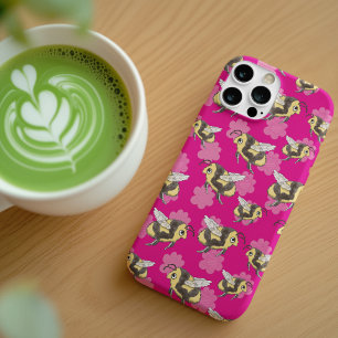 Salve as abelhas na capa do iPhone 13 floral rosa