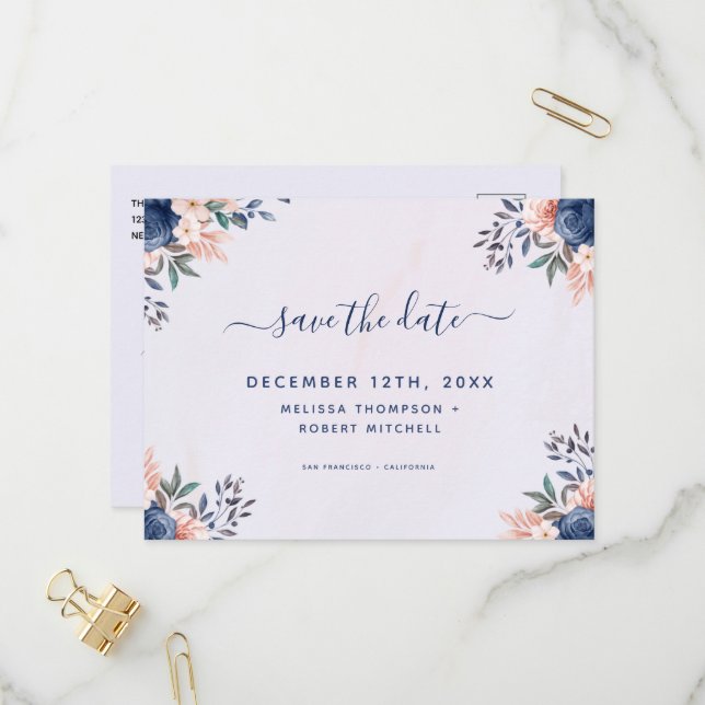 Salve as datas do cartão postal flexível Pastel (Frente/Verso In Situ)