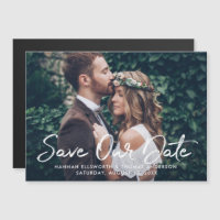 Salve Nossa Data Foto Moderno Branco com Letra Ris