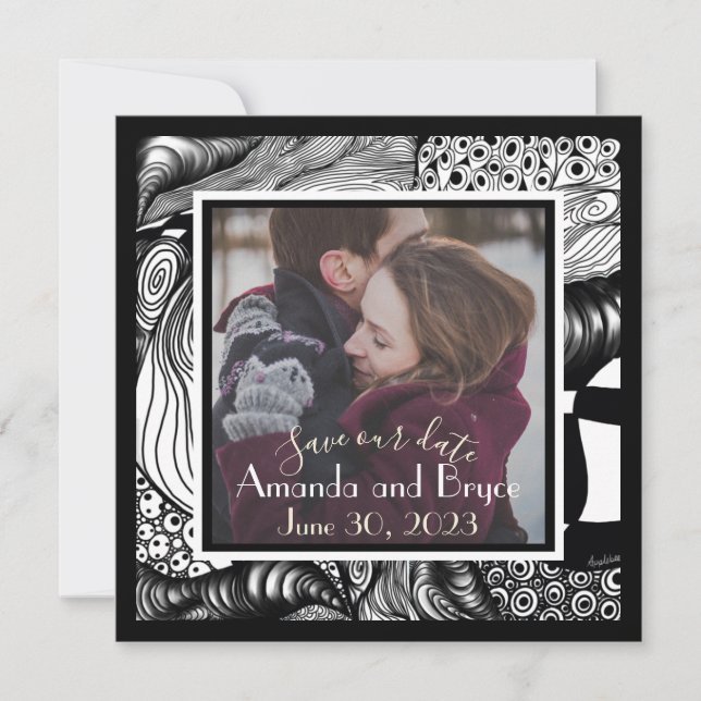 Salve nosso encontro Moderno elegante com sua foto (Frente)