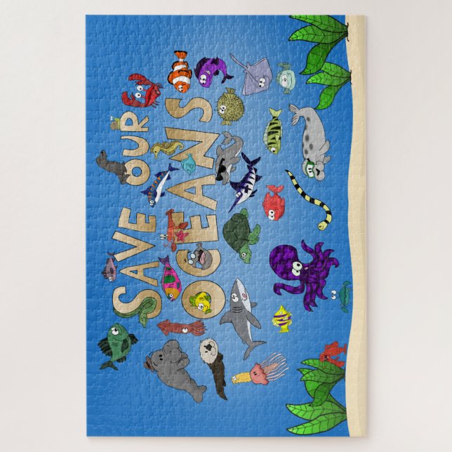 Salve nosso quebra-cabeça Oceanos (Vertical)
