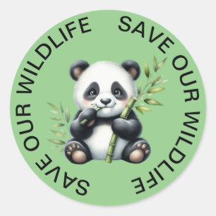 Salve nossos adesivos selvagens, Panda Graphic