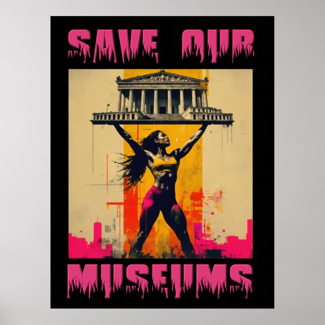 Salve nossos museus Grande Poster - Impressão de a (Frente)