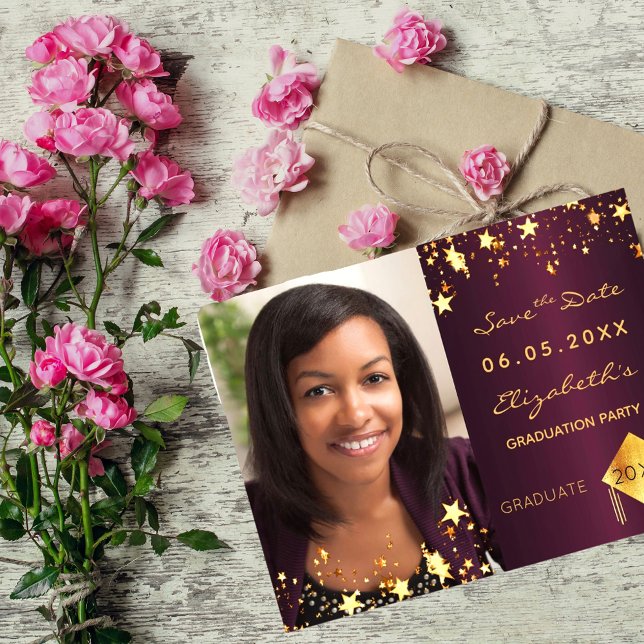 Salve o burgundy da festa de formatura de fotos de (Criador carregado)