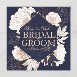 Salve o cartão datilografo azul de péony