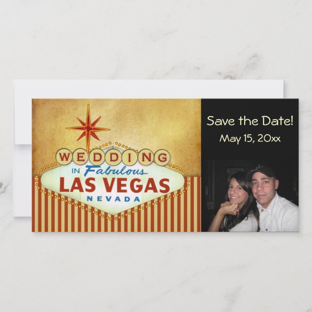Salve o Cartões de fotos de Casamento de Las Vegas (Frente)