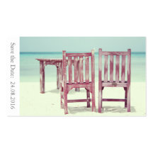 Salve o casamento da praia de Date - Cartão de vis