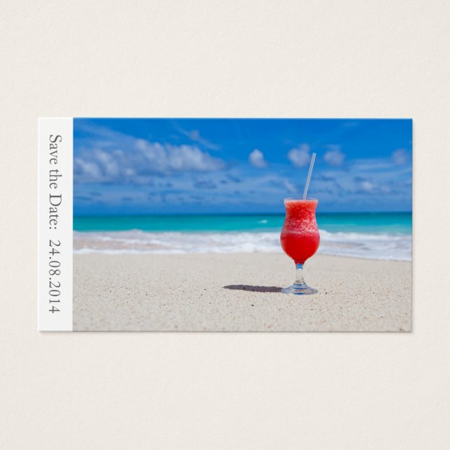 Salve o casamento da praia de Date - Cartão de vis (Frente)