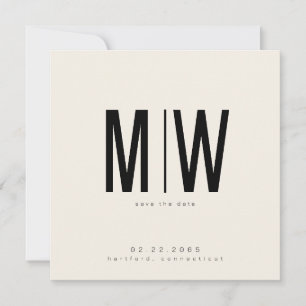 Salve o Dia do Casamento com Monograma Quadrado e