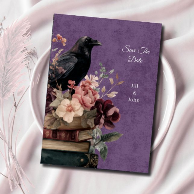 Salve o Dia do Casamento Dark Academia Místico Cor (Criador carregado)
