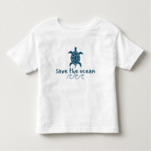 salve o oceano. tartaruga. Camiseta para Crianças