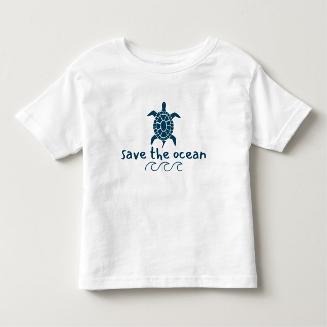 salve o oceano. tartaruga. Camiseta para Crianças (Frente)