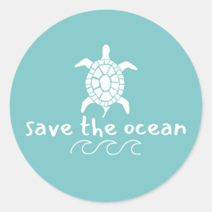 salve o oceano. tartaruga. Etiquetas e adesivos