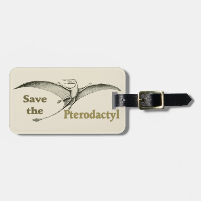 Salve o Pterodactyl - etiqueta de bagagem (Frente Horizontal)