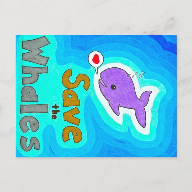 Salve os cartões postais de baleias (Frente)