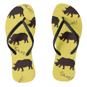 Salve Padrão de Rino Amarelo Chinelos