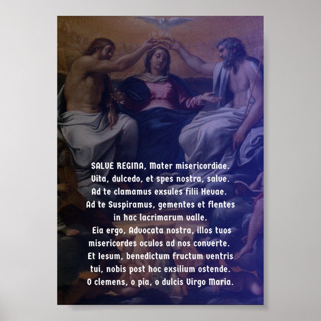 Salve Regina Latin Prayer Poster (Frente)